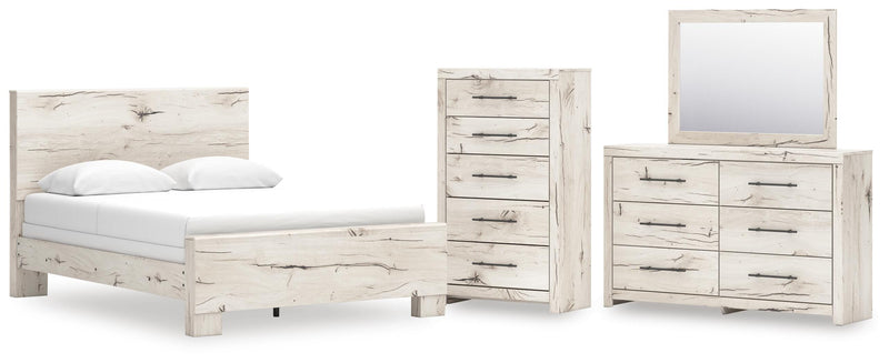 Dormitorio con cama de panel Lawroy