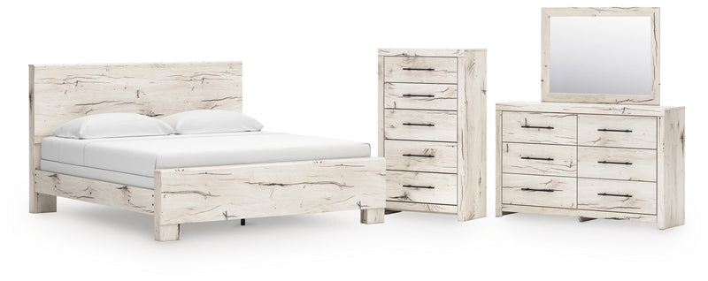 Dormitorio con cama de panel Lawroy