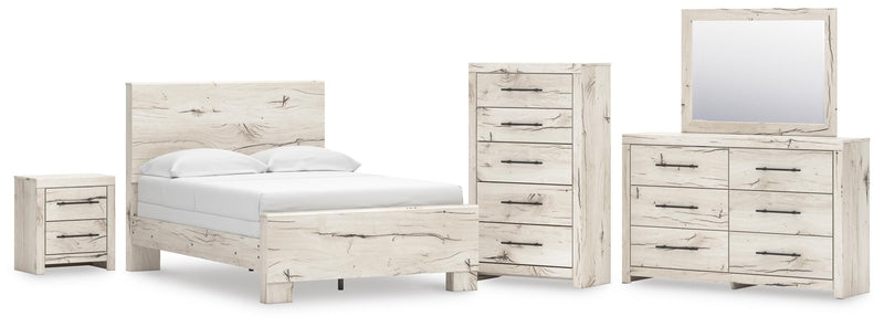 Dormitorio con cama de panel Lawroy