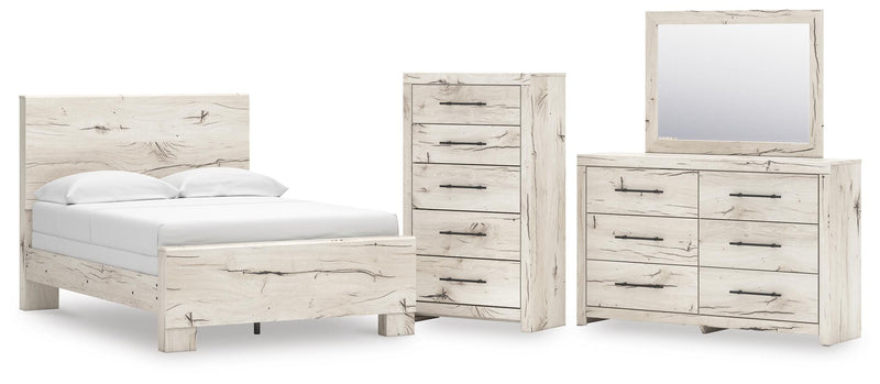Dormitorio con cama de panel Lawroy