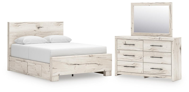 Dormitorio con cama de panel Lawroy
