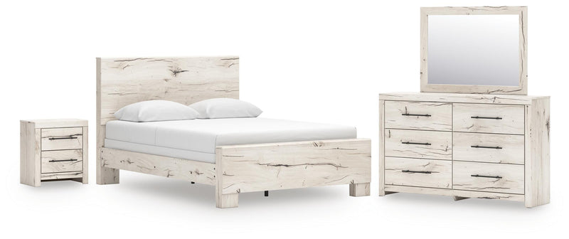 Dormitorio con cama de panel Lawroy