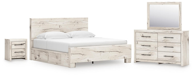 Dormitorio con cama de panel Lawroy