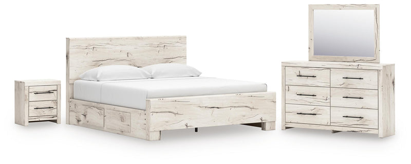 Dormitorio con cama de panel Lawroy