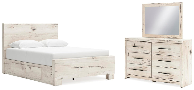 Dormitorio con cama de panel Lawroy