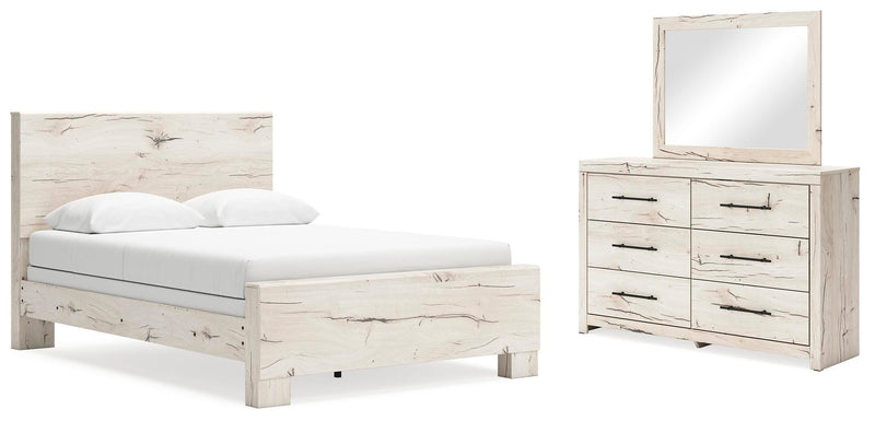 Dormitorio con cama de panel Lawroy