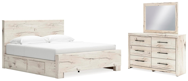 Dormitorio con cama de panel Lawroy