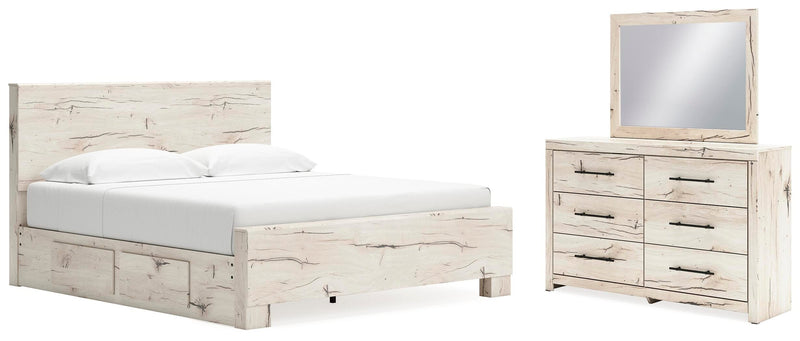 Dormitorio con cama de panel Lawroy
