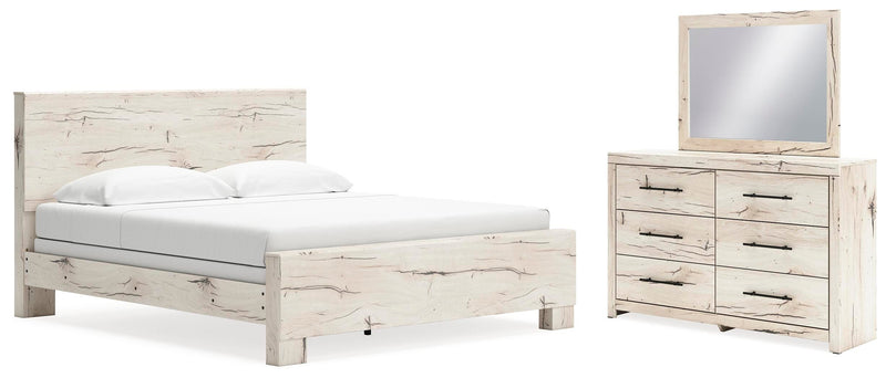 Dormitorio con cama de panel Lawroy