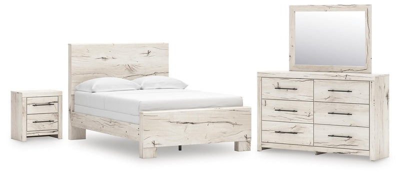 Dormitorio con cama de panel Lawroy