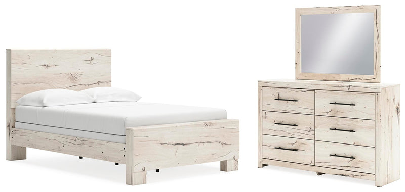 Dormitorio con cama de panel Lawroy