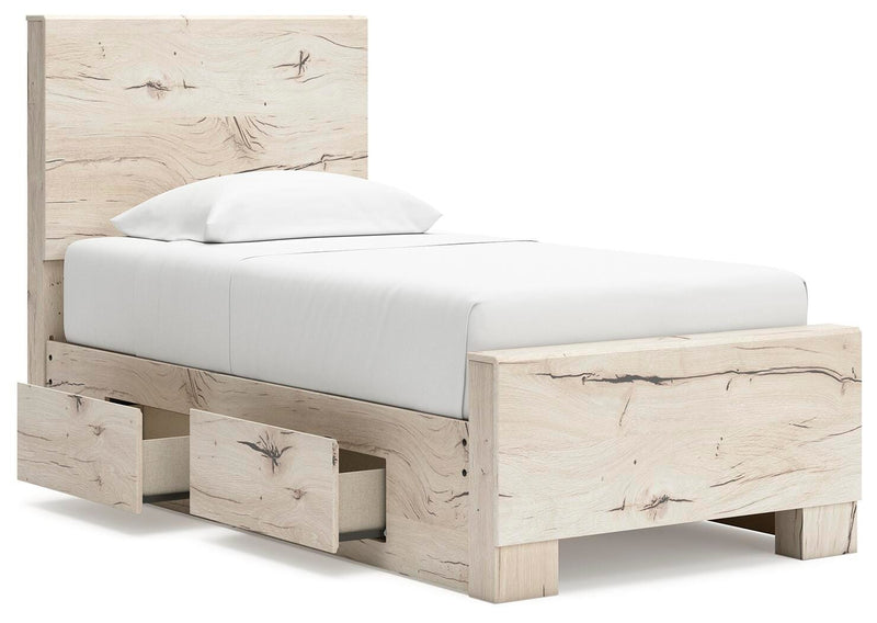 Dormitorio con cama de panel Lawroy