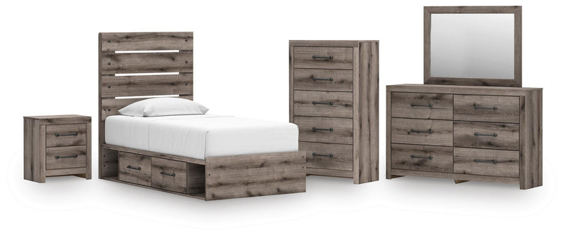 Graystorm Panel Storage Bed Bedroom Set