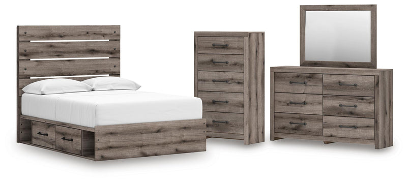 Graystorm Panel Storage Bed Bedroom Set