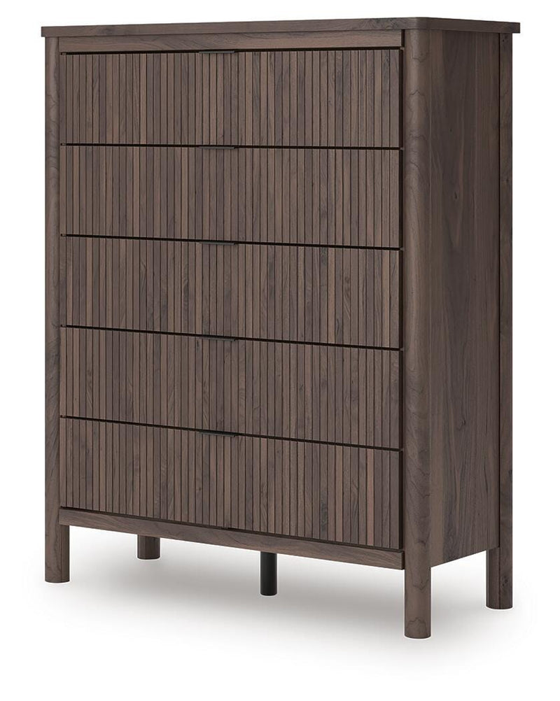 Juego de dormitorio con cama panel tapizada Pamytta
