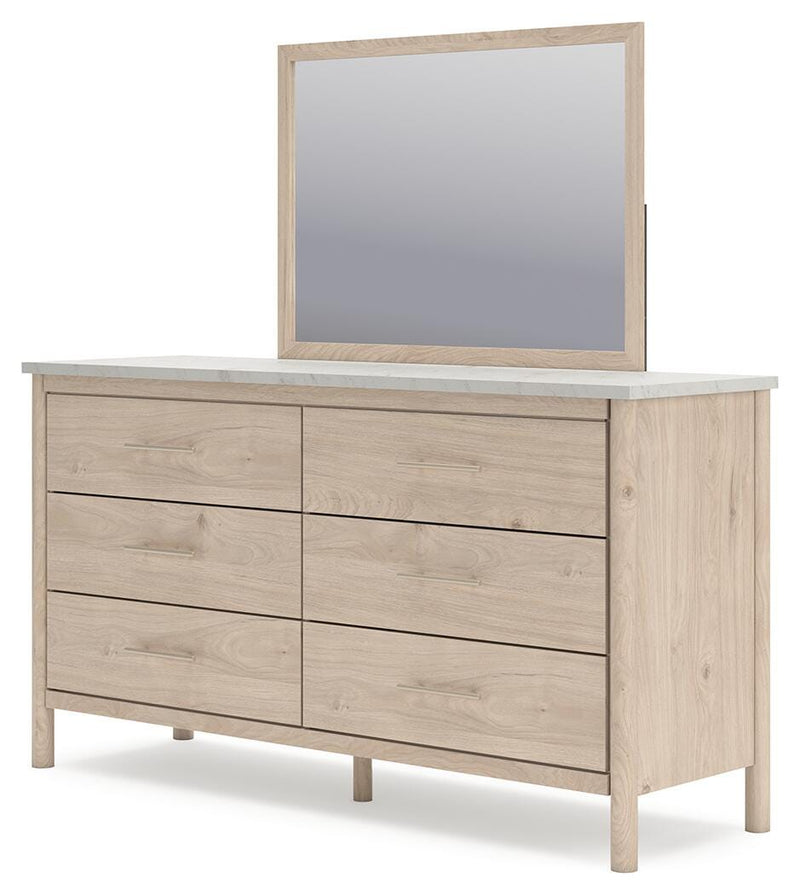 Juego de dormitorio con cama panel tapizada Cadmori