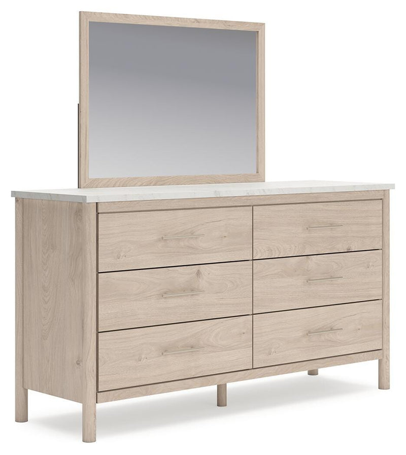 Juego de dormitorio con cama panel tapizada Cadmori