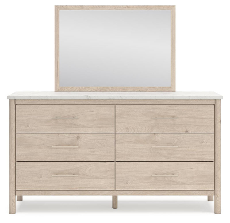Juego de dormitorio con cama panel tapizada Cadmori