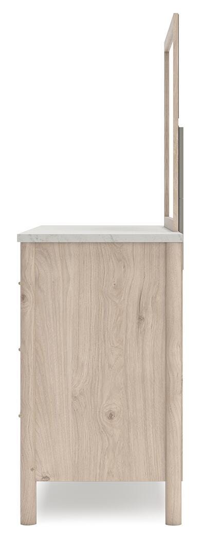 Juego de dormitorio con cama panel tapizada Cadmori