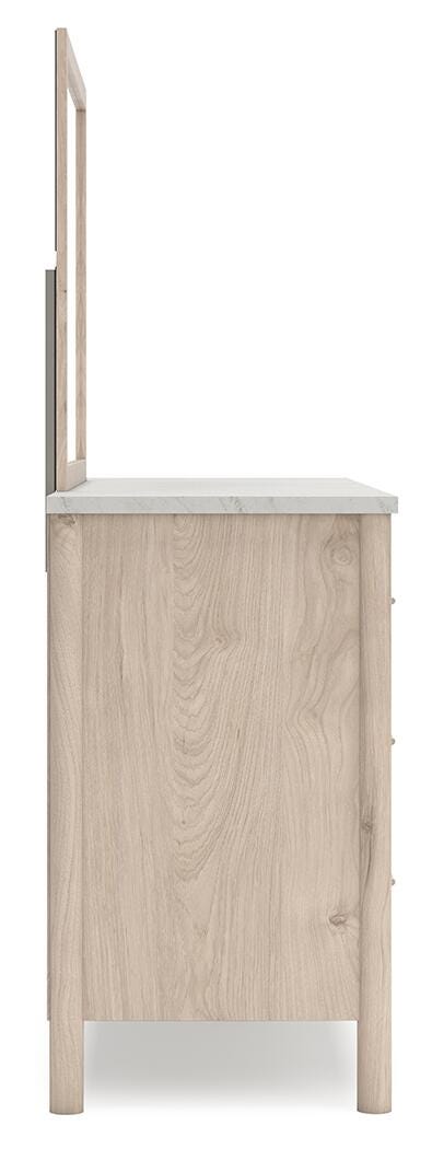 Juego de dormitorio con cama panel tapizada Cadmori