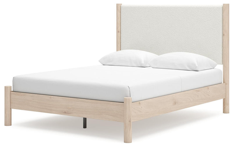 Juego de dormitorio con cama panel tapizada Cadmori