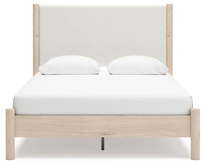 Juego de dormitorio con cama panel tapizada Cadmori