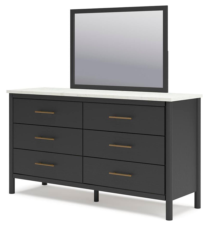 Juego de dormitorio con cama panel tapizada Cadmori