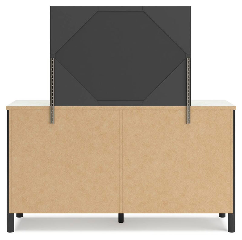 Juego de dormitorio con cama panel tapizada Cadmori