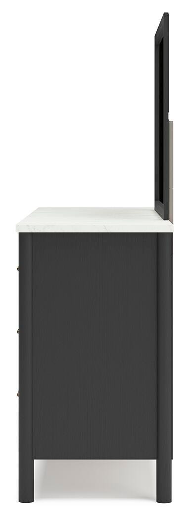 Juego de dormitorio con cama panel tapizada Cadmori