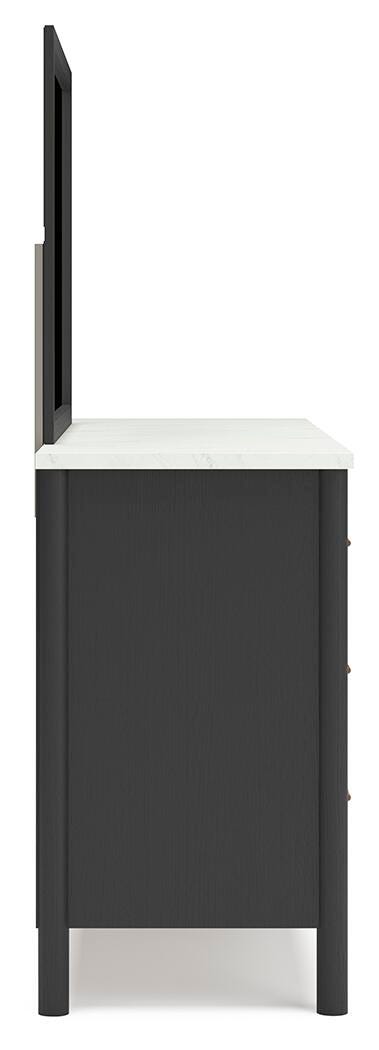 Juego de dormitorio con cama panel tapizada Cadmori