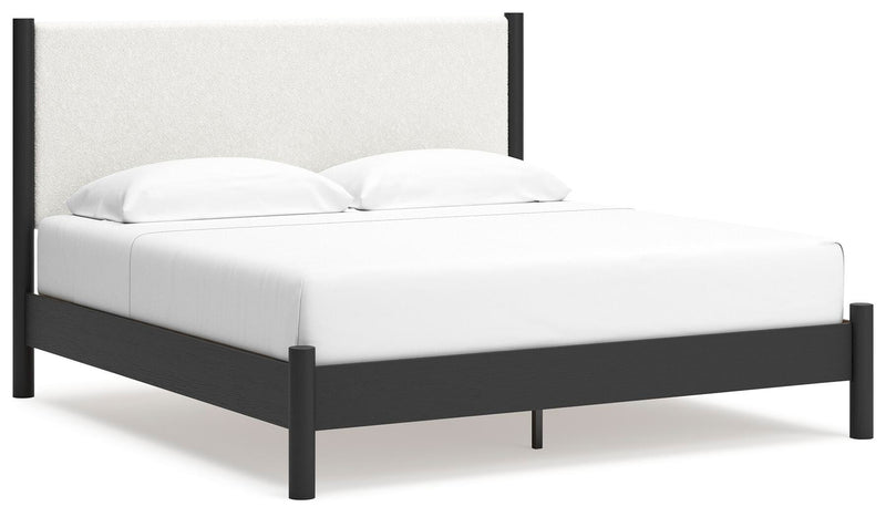 Juego de dormitorio con cama panel tapizada Cadmori