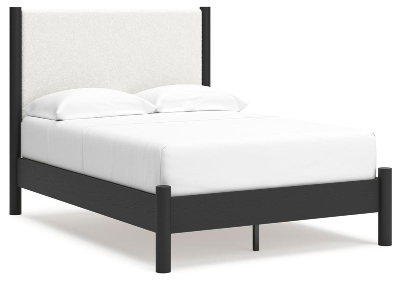 Juego de dormitorio con cama panel tapizada Cadmori