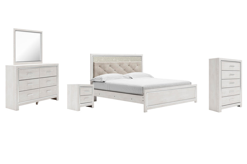 Juego de dormitorio con cama de panel Altyra