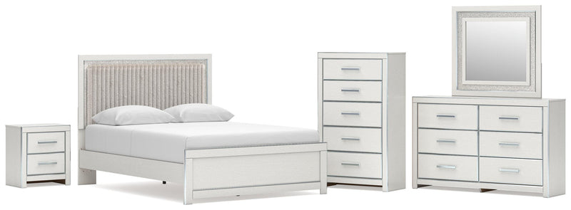 Juego de dormitorio Zuraleus con cama de plataforma tapizada