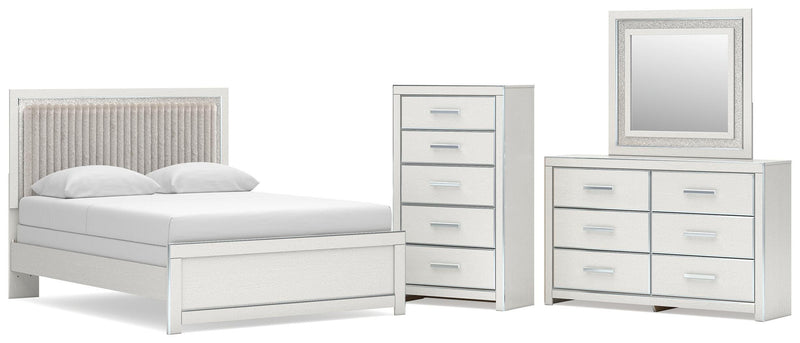 Juego de dormitorio de cama con paneles tapizados Zuraleus