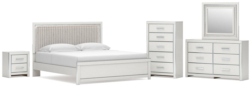 Juego de dormitorio Zuraleus con cama de plataforma tapizada