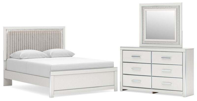 Juego de dormitorio Zuraleus con cama de plataforma tapizada