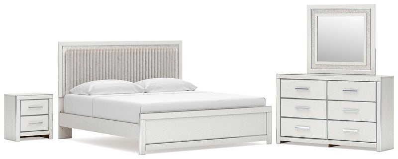 Juego de dormitorio Zuraleus con cama de plataforma tapizada