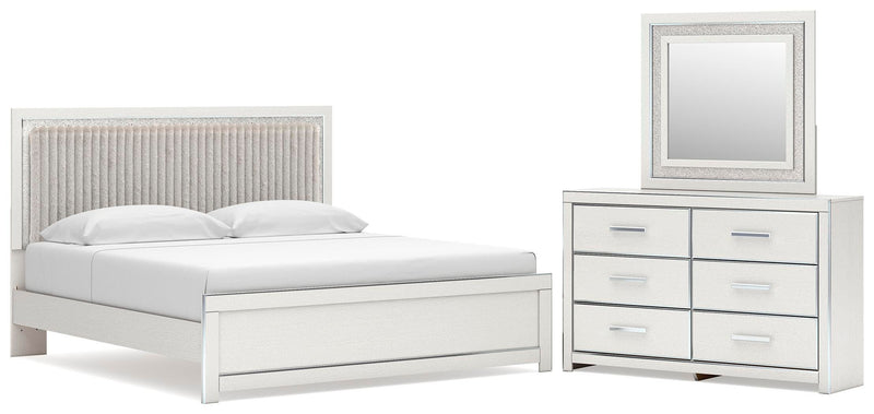 Juego de dormitorio Zuraleus con cama de plataforma tapizada