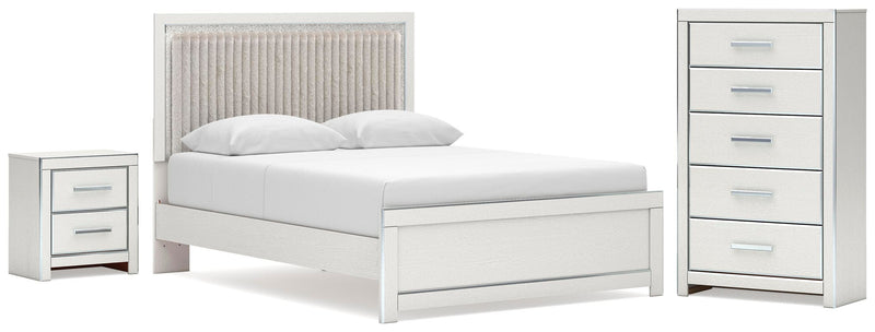 Juego de dormitorio Zuraleus con cama de plataforma tapizada