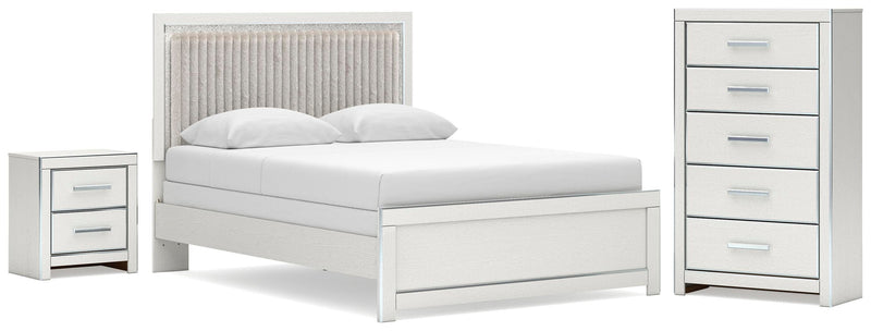 Juego de dormitorio de cama con paneles tapizados Zuraleus