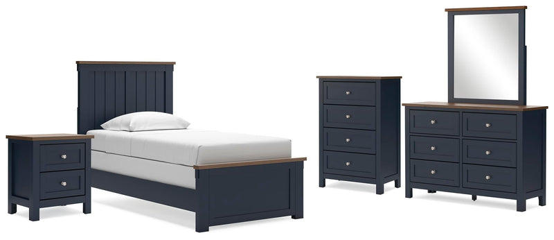 Juego de dormitorio Landocken con cama de paneles