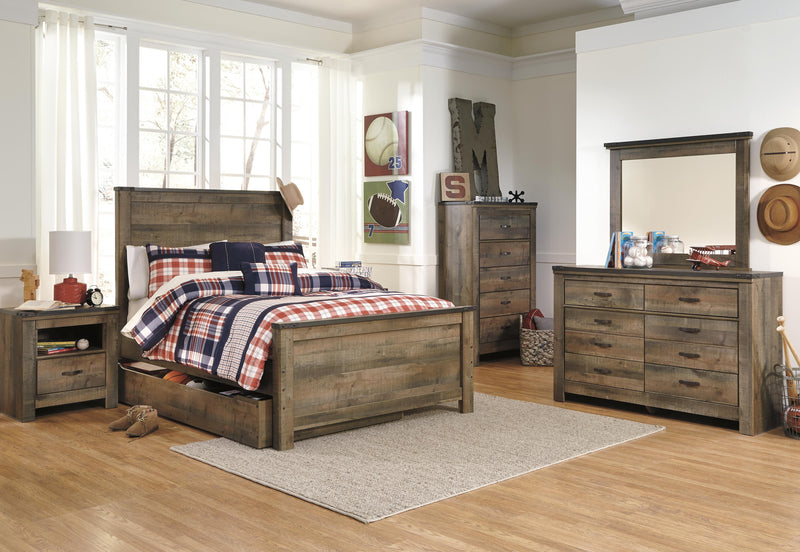 Trinell Panel Bed with 1 Large Storage Drawer