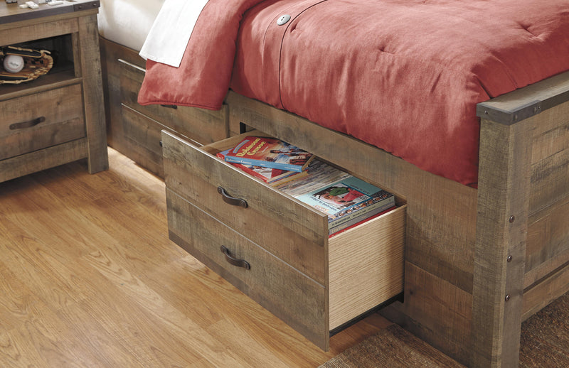 Trinell Panel Bed with 2 Storage Drawers