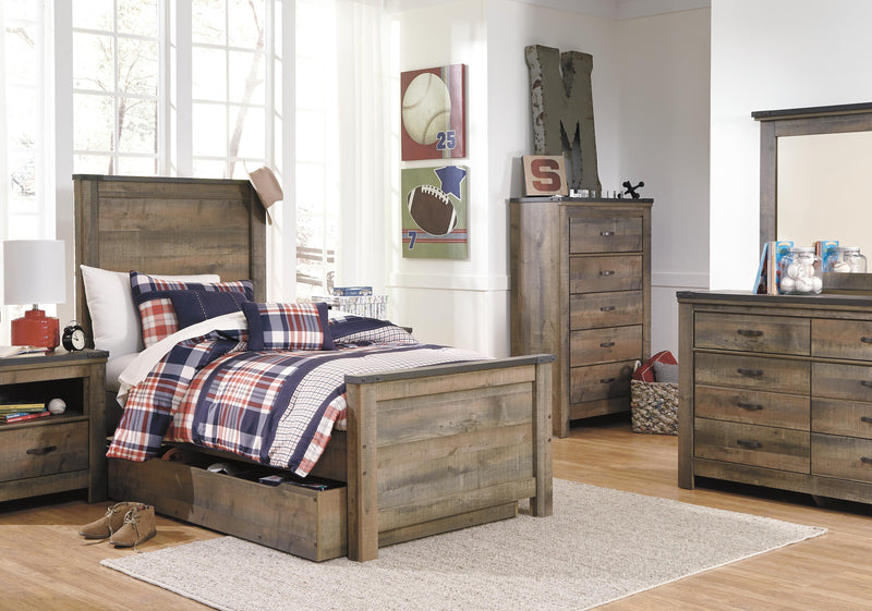 Trinell Panel Bed with 1 Large Storage Drawer