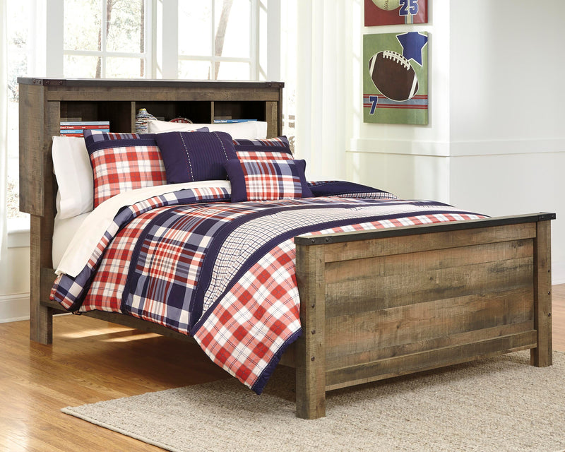 Cama con paneles tipo librería Trinell