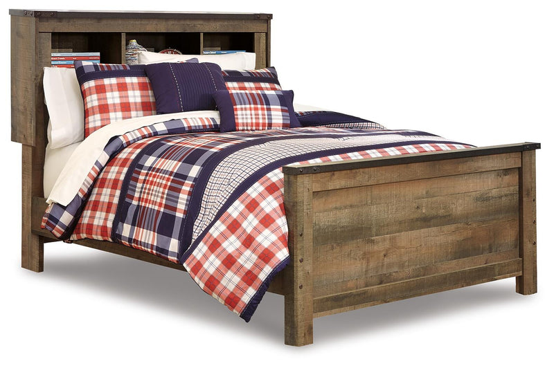 Cama con paneles tipo librería Trinell