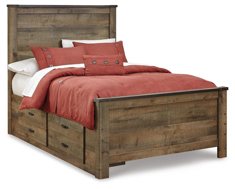 Trinell Panel Bed with 2 Storage Drawers
