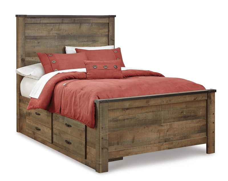 Trinell Panel Bed with 2 Storage Drawers