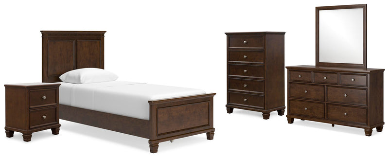 Juego de dormitorio de cama con paneles Danabrin